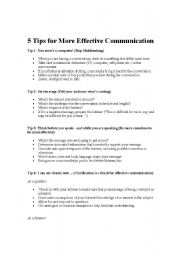 effective communication worksheet for adults