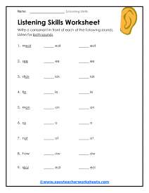 Listening Skill Worksheets