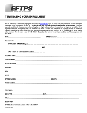 Eftps Terminating 2012-2024 Form - Fill Out and Sign Printable PDF ...