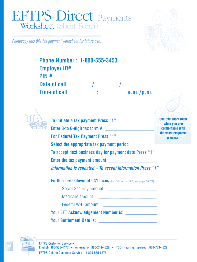 Eftps Business Phone Worksheet - Fill Online, Printable, Fillable ...