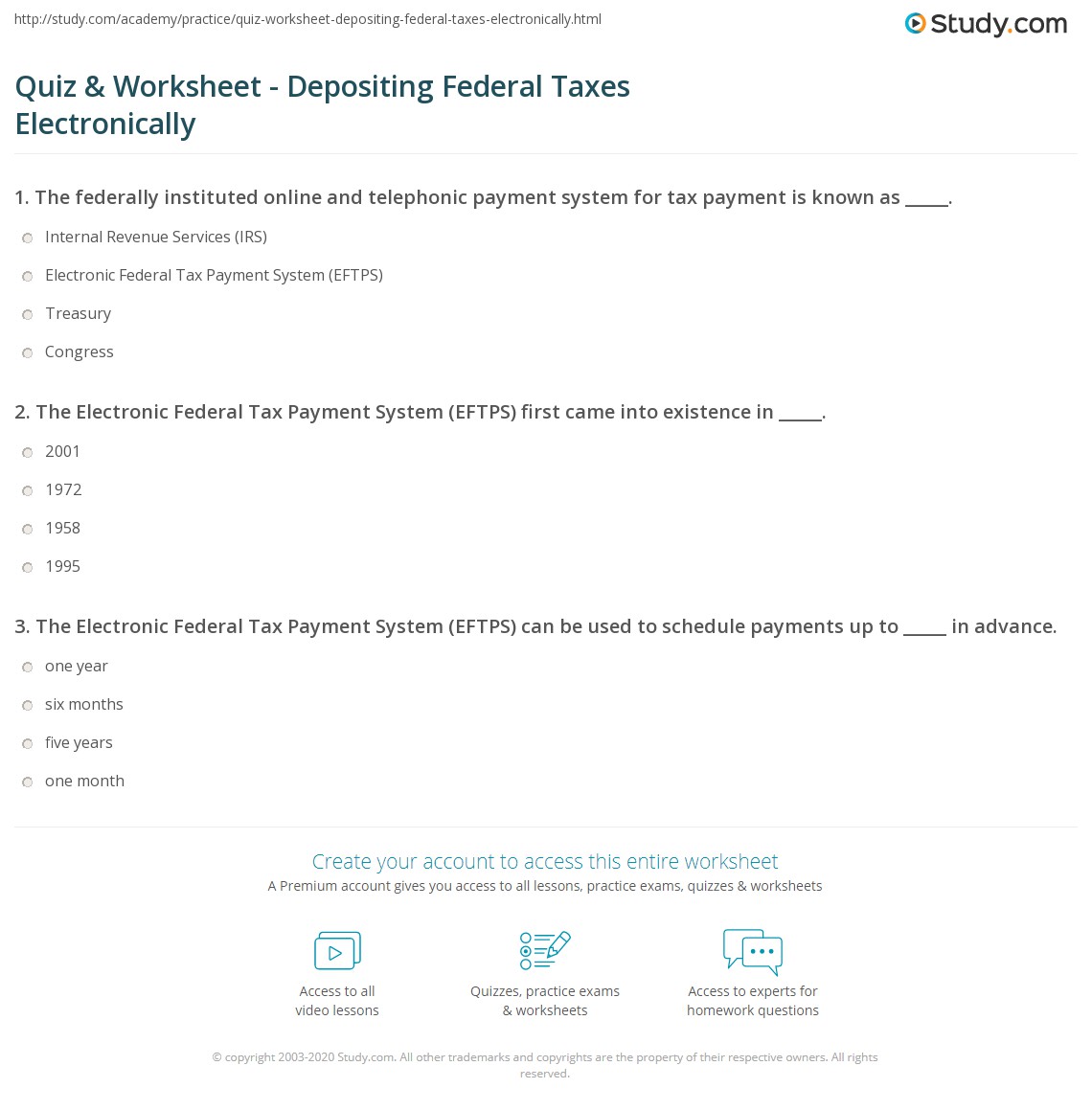 eftps phone payment worksheet