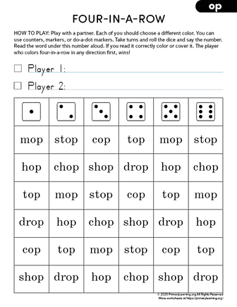 eg word family worksheet
