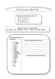 English worksheets: Egg Drop Experiment Results Page