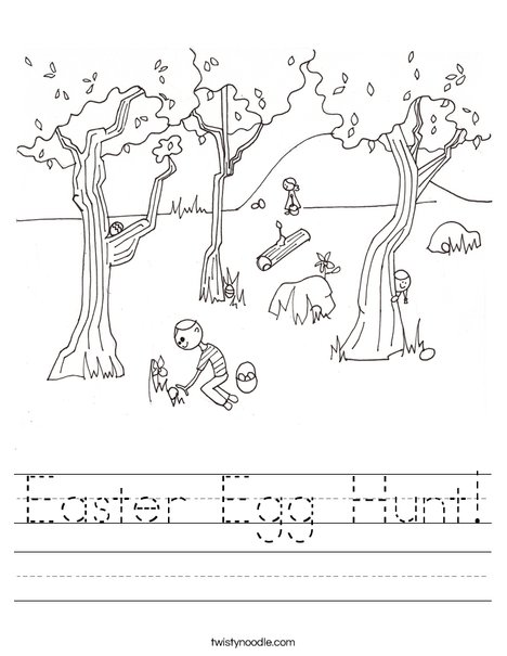egg hunt worksheet