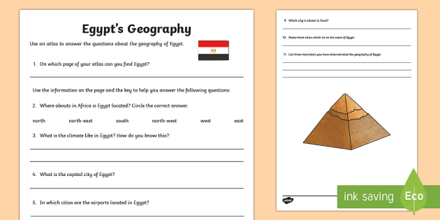 Egypts Geography Map Work Worksheet / Worksheet - World Around Us KS2