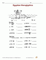 egyptian hieroglyphics worksheet