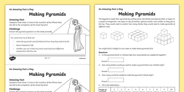 egyptian pyramid worksheet