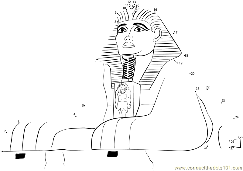 The Egyptian Pyramid dot to dot printable worksheet - Connect The Dots