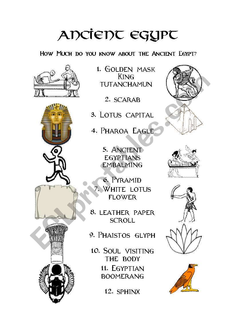 Ancient Egypt - ESL worksheet by evacufu