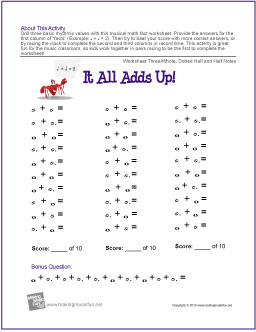 It All Adds Up | Free Music Rhythm Worksheet III