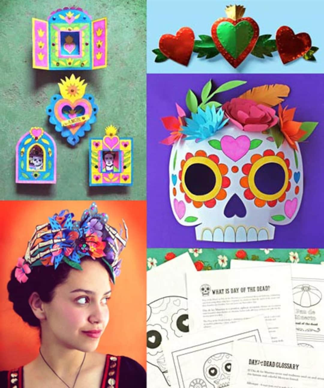 Spanish Color-By-Number: Easy Picture for Día de los Muertos
