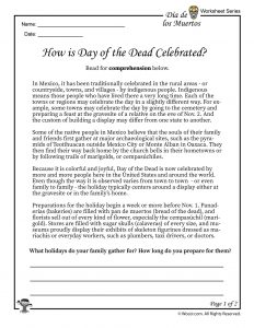 el dia de los muertos worksheet