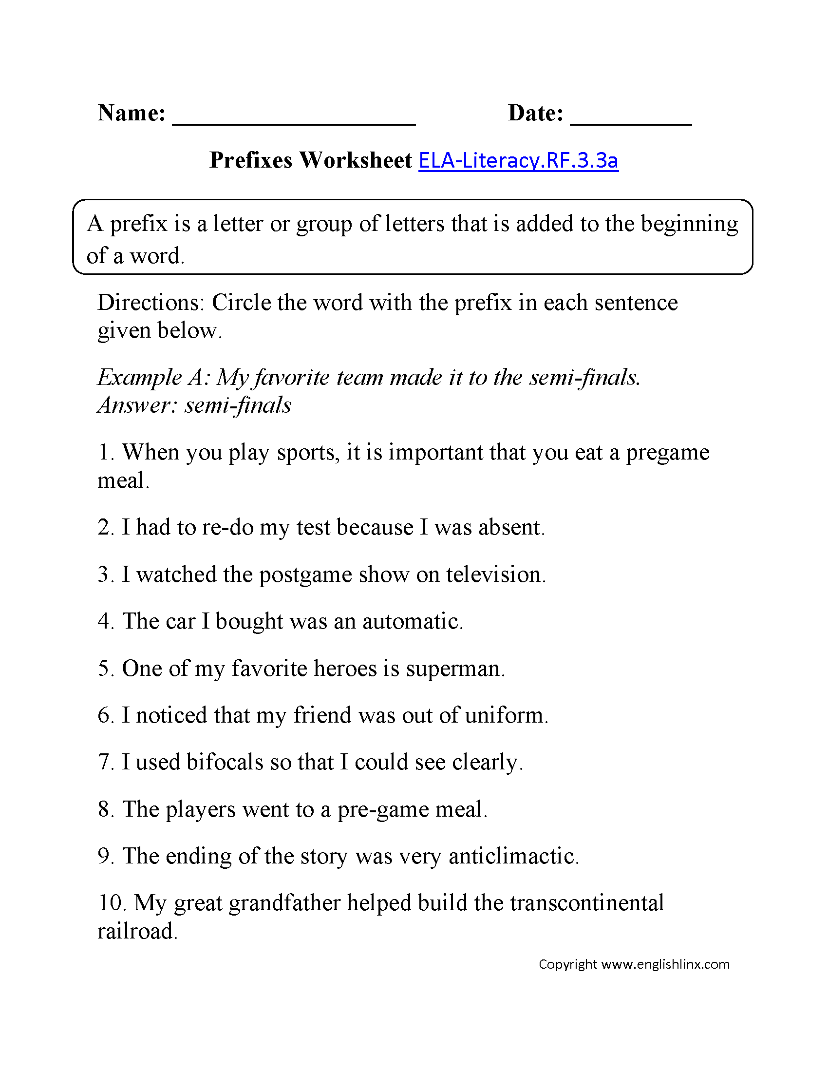 English Worksheets | Common Core Aligned Worksheets