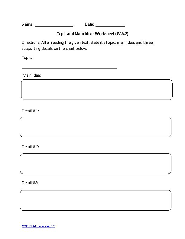 6th Grade Common Core Worksheets | Educacion