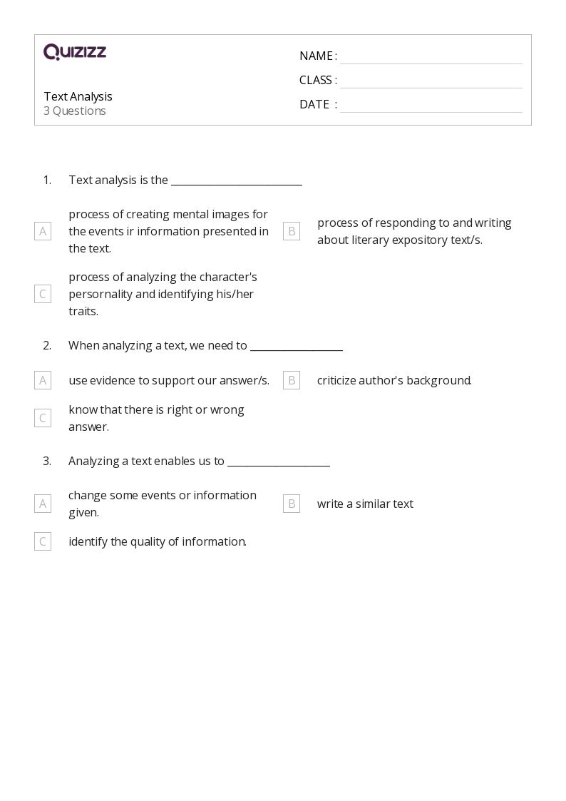 50+ ELA worksheets for 9th Grade on Quizizz | Free &  Printable