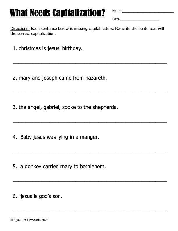 Grade 1 and Grade 2 ELA Worksheets | Christmas Theme