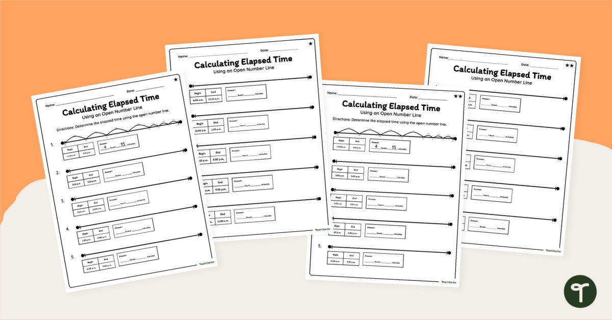 Elapsed Time On A Number Line Worksheets Teach Starter Worksheets Elapsed Time On A Number Line Worksheets Teach Starter Worksheets