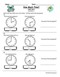 Elapsed Time Lesson Plans &  Worksheets :: 25 - 48