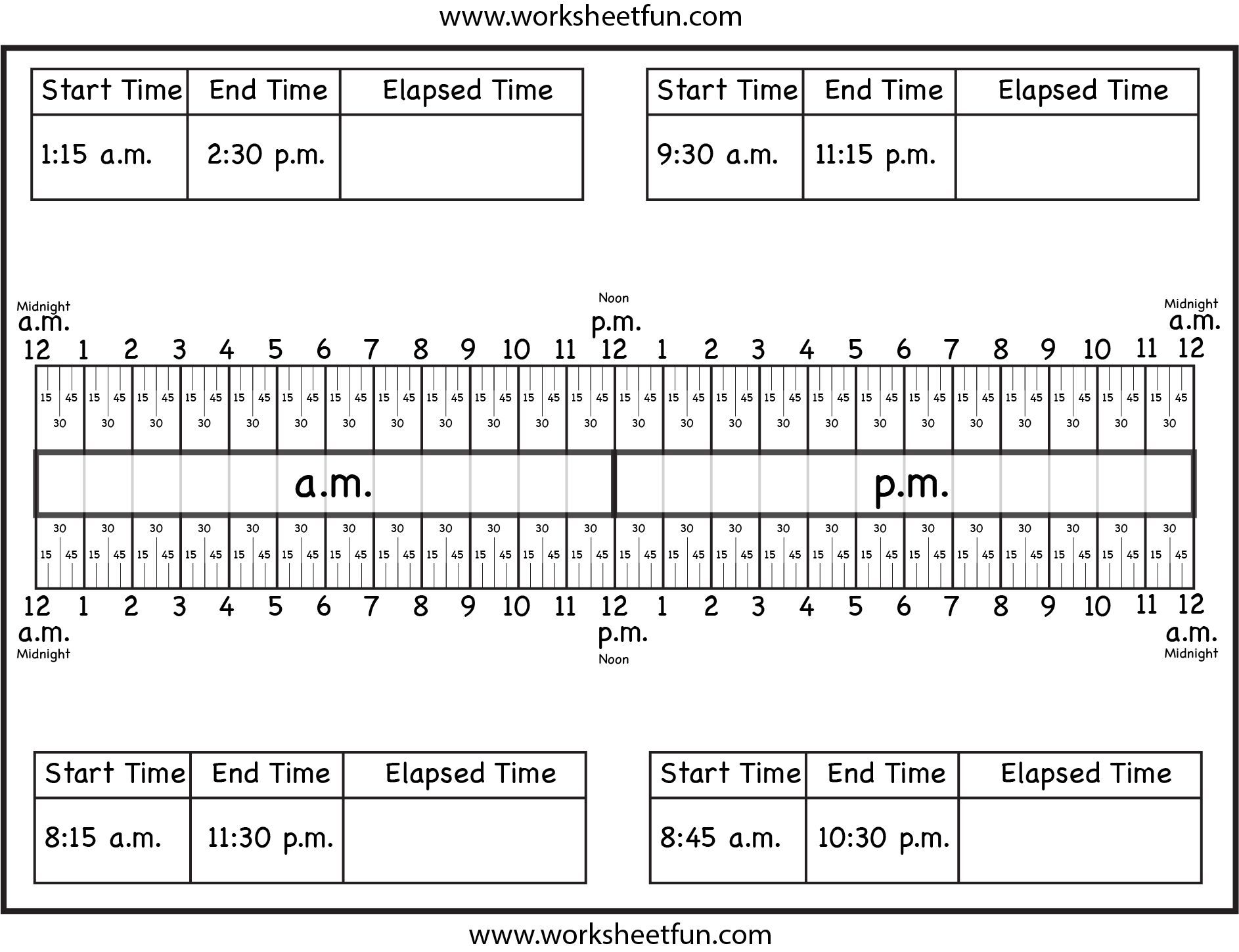 elapsed time word problems 5th grade worksheet