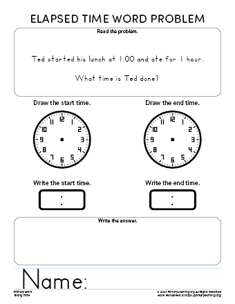Elapsed Time Word Problem #2  