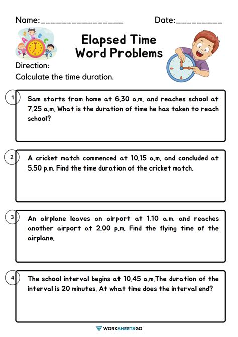 elapsed time worksheet 5th grade