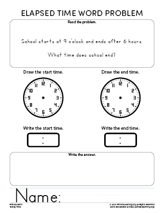 Elapsed Time Word Problem #8  