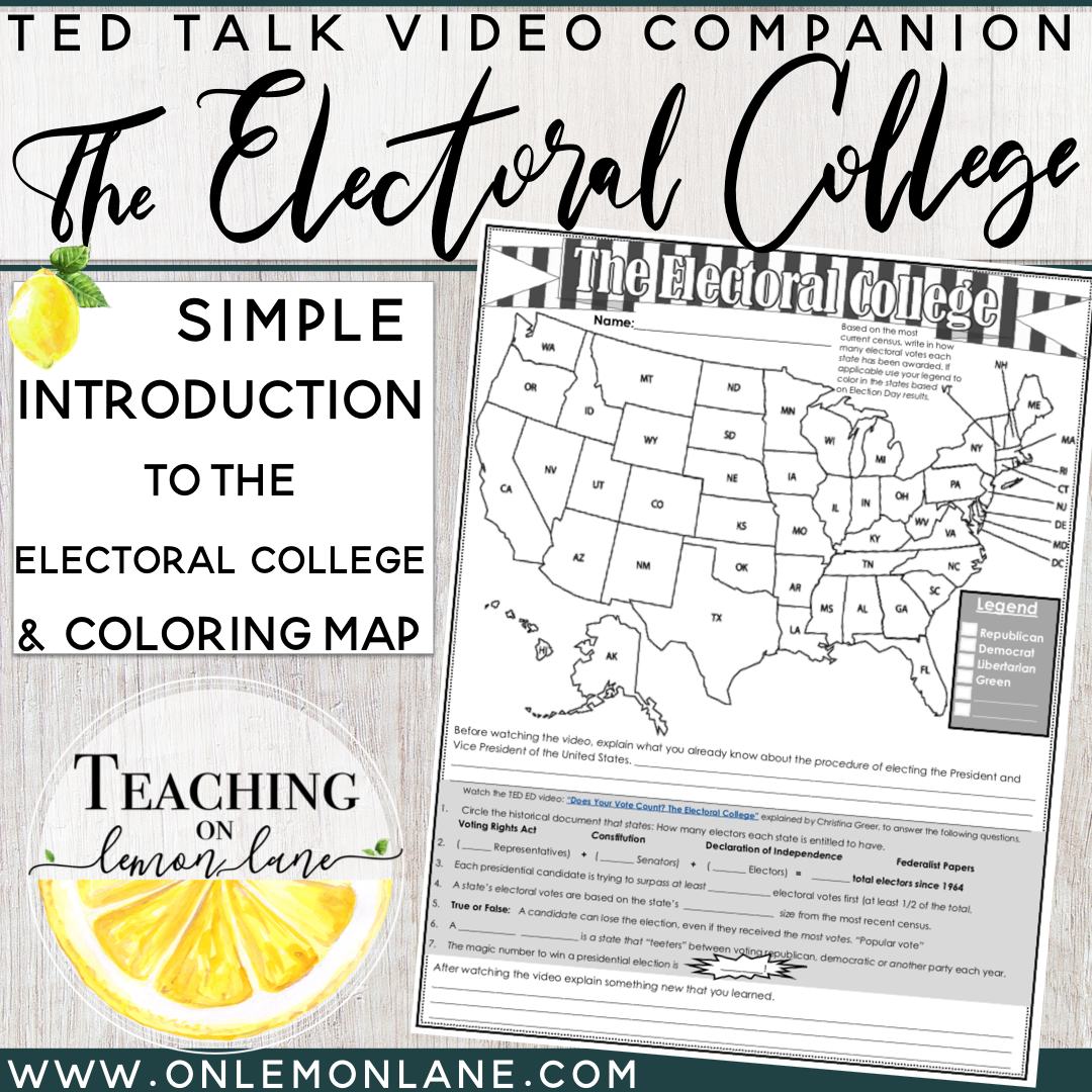 Electoral Vote Tracker | Worksheet | Education.com - Worksheets Library