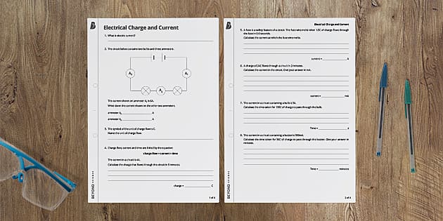 Electric Circuits Worksheets with Answers (teacher made)