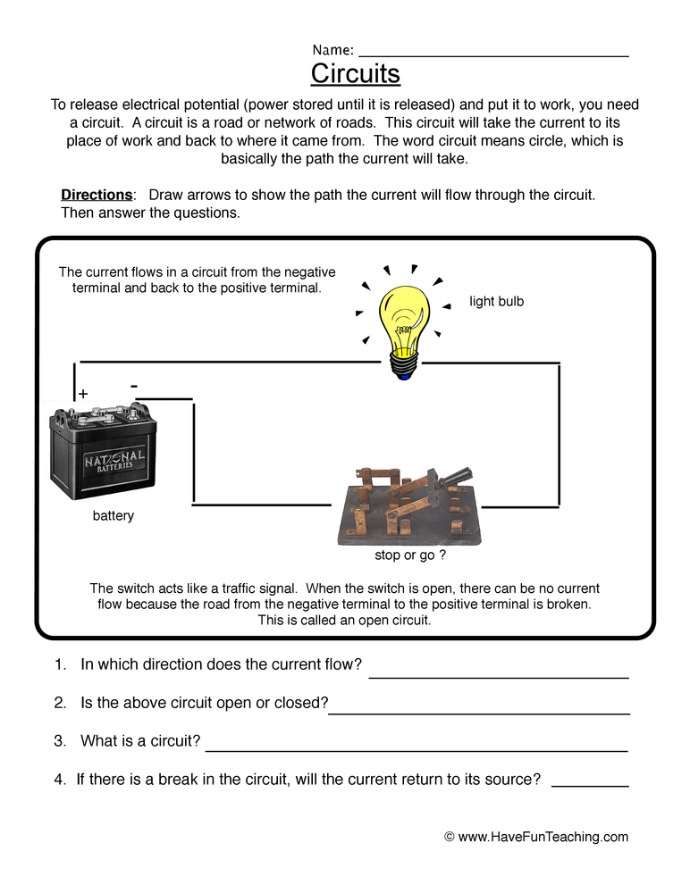 Circuits Worksheet