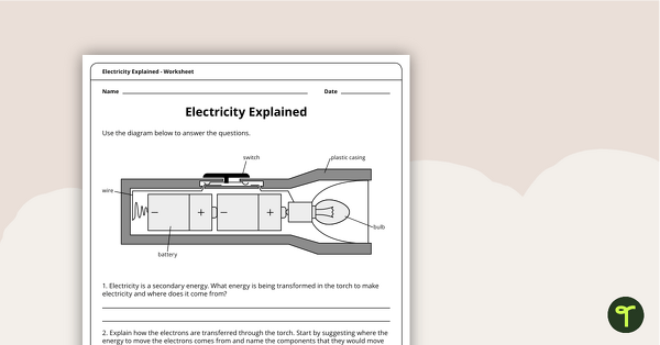 Electricity Explained Worksheet | Teach Starter