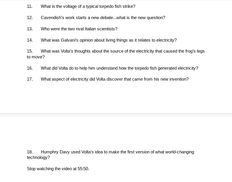 electricity worksheet answers