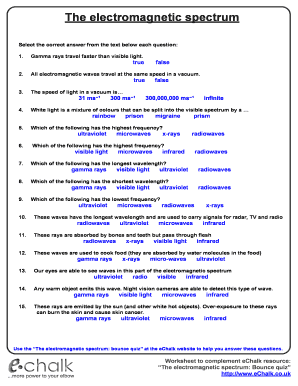 The Electromagnetic Spectrum Answer Key - Fill and Sign Printable ...