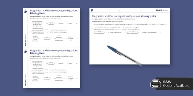 electromagnetism worksheet