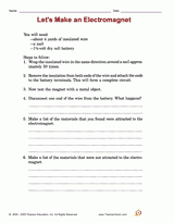 Lets Make an Electromagnet Printable (2nd - 3rd Grade ...