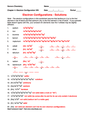 electron configuration worksheet and lots more