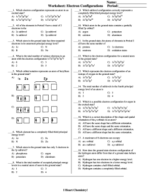 Electron Configuration Worksheet Pdf - Fill Online, Printable ...