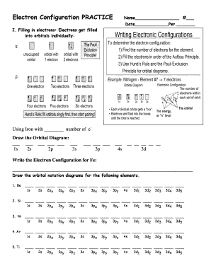 Electron Configuration Practice Worksheet - Fill Online, Printable ...
