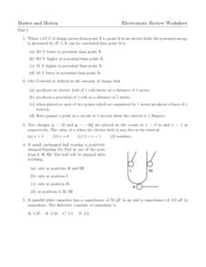 Electrostatic Review Worksheet Lesson Plan for Higher Ed | Lesson ...