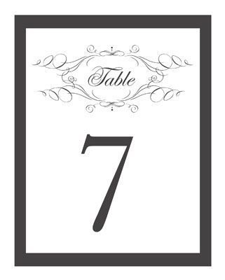 elegant printable table numbers