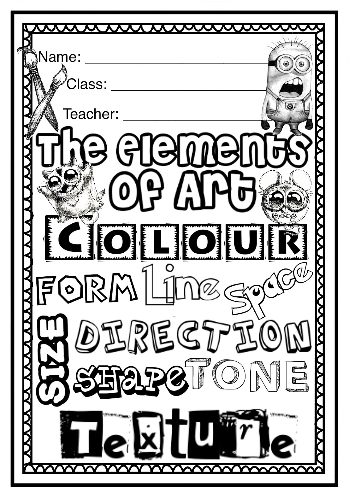 ELEMENTS of ART - Worksheet Booklet for Kindy, Year 1 and Year 2 ...