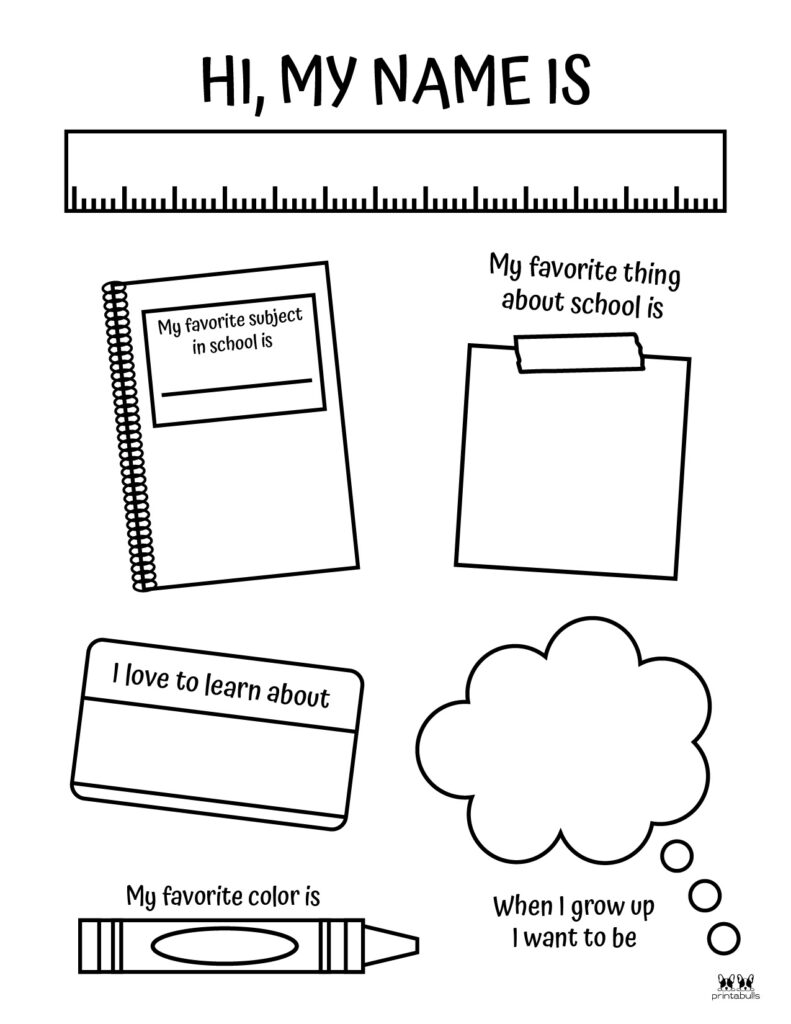 All About Me Printable Worksheets - 50 FREE Printables | Printabulls
