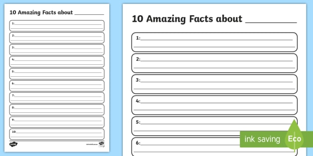 FREE! - Ten Facts About Me Worksheet (teacher made) - Twinkl