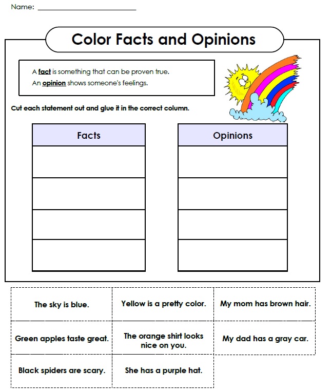Fact and Opinion Worksheets