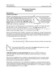 Elementary Geometry Worksheet for 9th - 12th Grade | Lesson Planet