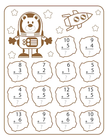 Premium Vector | Math worksheets for elementary school kids ...