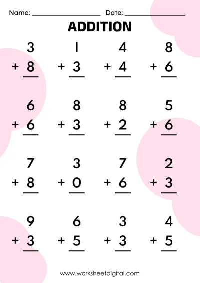 Addition Worksheets - Worksheet Digital