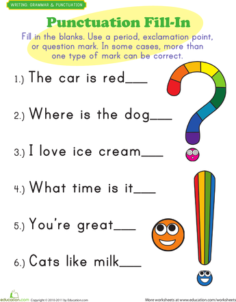 Punctuation Mark Exercises | Worksheet  ...