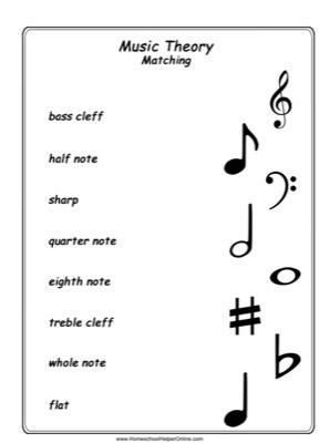 elementary school music worksheet