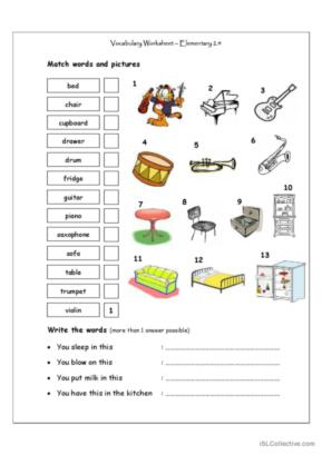 48 Vocabulary music English ESL worksheets pdf &  doc