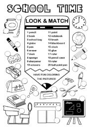School Time (2/2) - ESL worksheet by gabitza